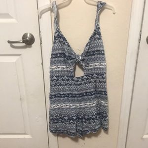 Blue & white romper